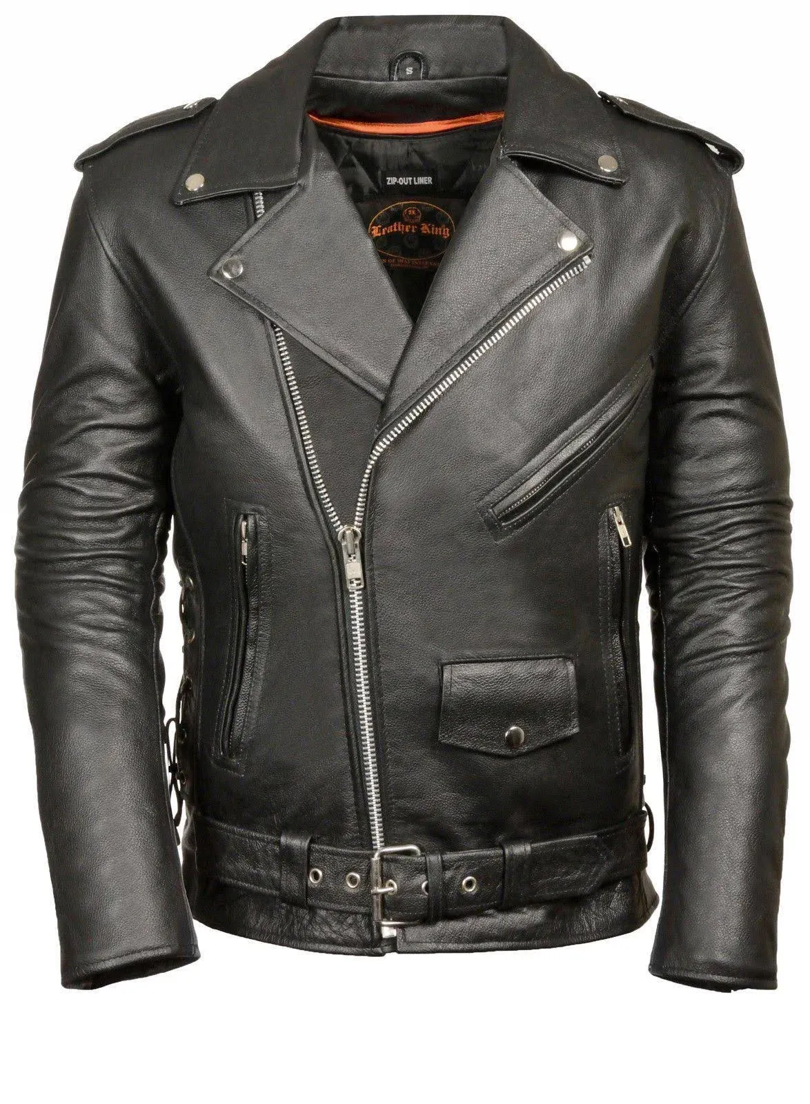 Milwaukee Leather Men&#039;s Classic Side Lace Police Style Motorcycle Jacket XS