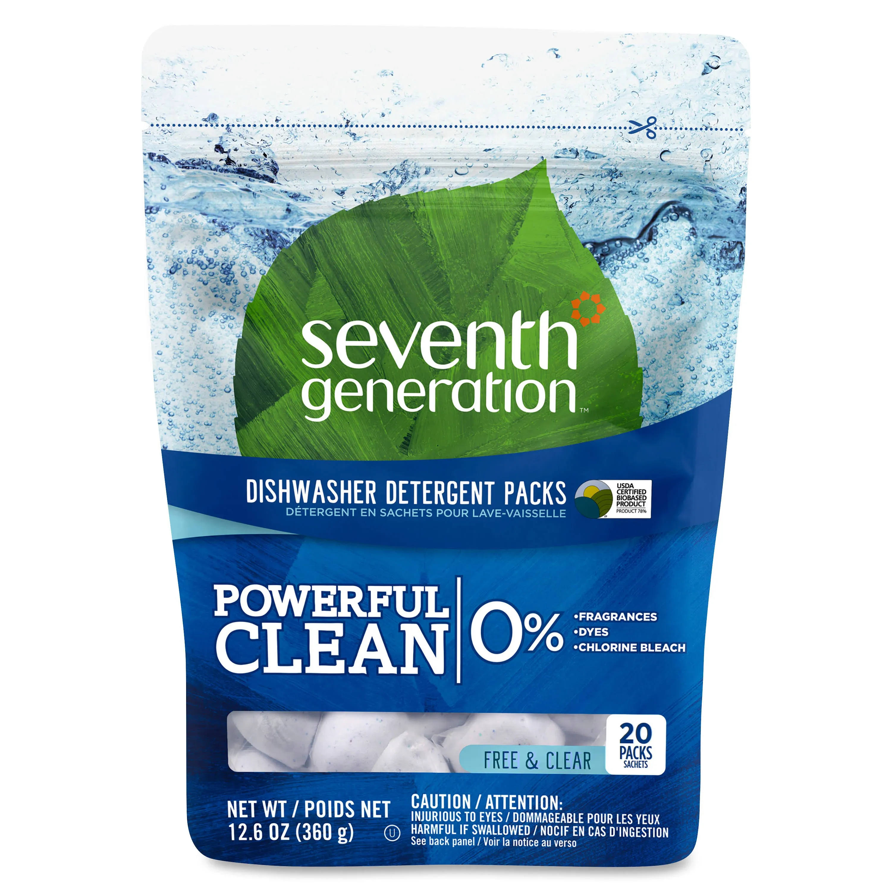 Seventh Generation Dishwasher Detergent Packs Free & Clear