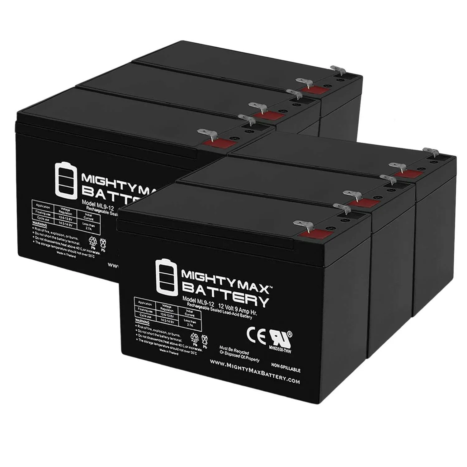 Mighty Max 12V 9Ah SLA Battery Replacement for HR-1234W-F2 - 6 Pack  | eBay