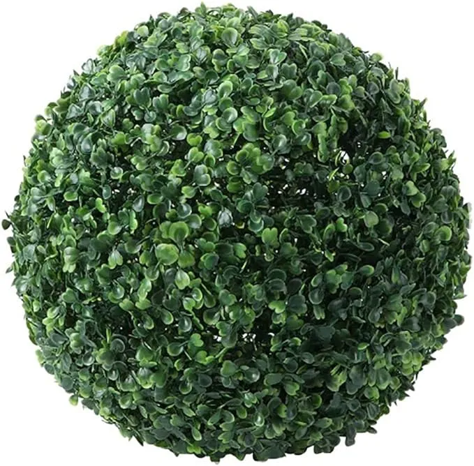 Artificial Plant Topiary Ball,14 Inch Faux Boxwood Balls,Hanging Faux Plants Balls,Garden Spheres Decorative,Artificial Plant Ball for Indoor Outdoor,Green Plant Ball,Wedding Party Decor