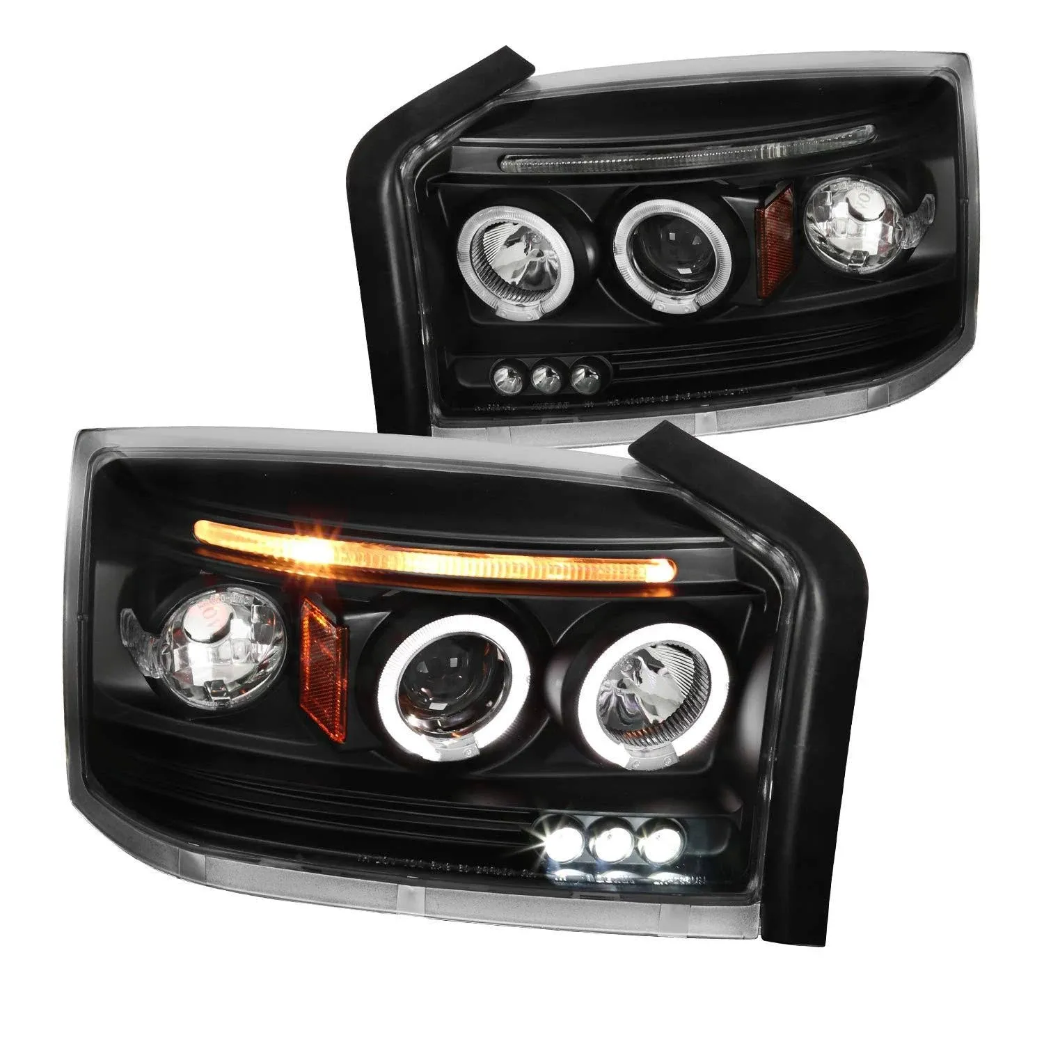 Dodge Dakota Spec-D Gloss Black Halo Projector Headlights