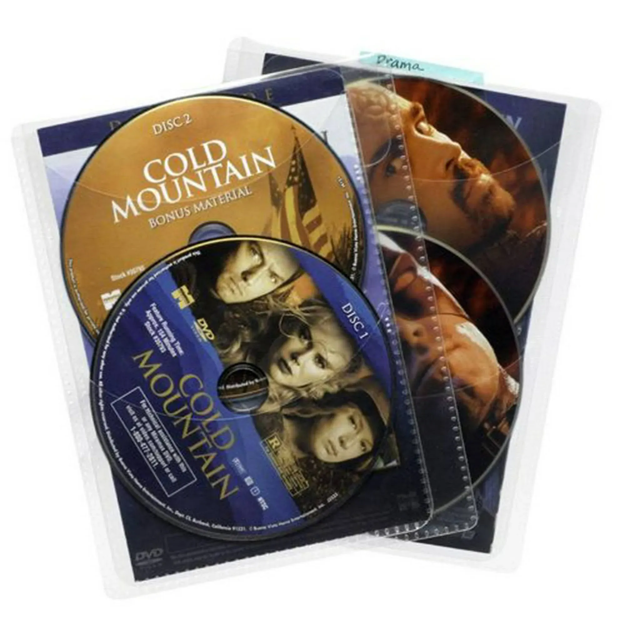 Atlantic 25 Pack Movie Sleeves - Clear Sleeve hold two discs each, Protects Disc