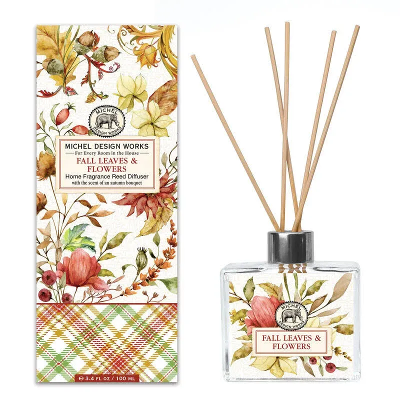 Michel Design Works Autumn Harmony Fall Leaves & Flowers Home Fragrance Reed Diffuser