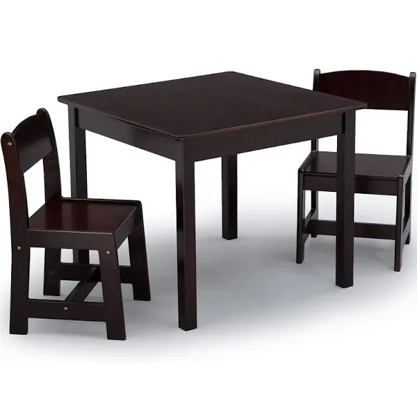 Delta Children MySize Table and Chairs Set, Dark Chocolate