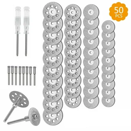 MABOTO 50Pcs Diamond Cutting Wheel Kit for Rotary Tools Die Grinder Metal Cut Off Disc