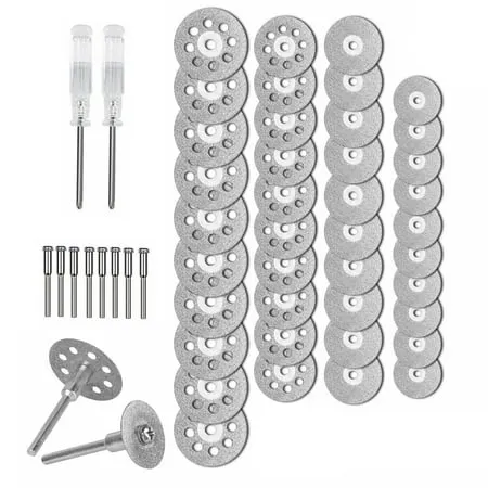 Moobody 50Pcs Diamond Cutting Wheel Kit for Rotary Tools Die Grinder Metal Cut Off Disc