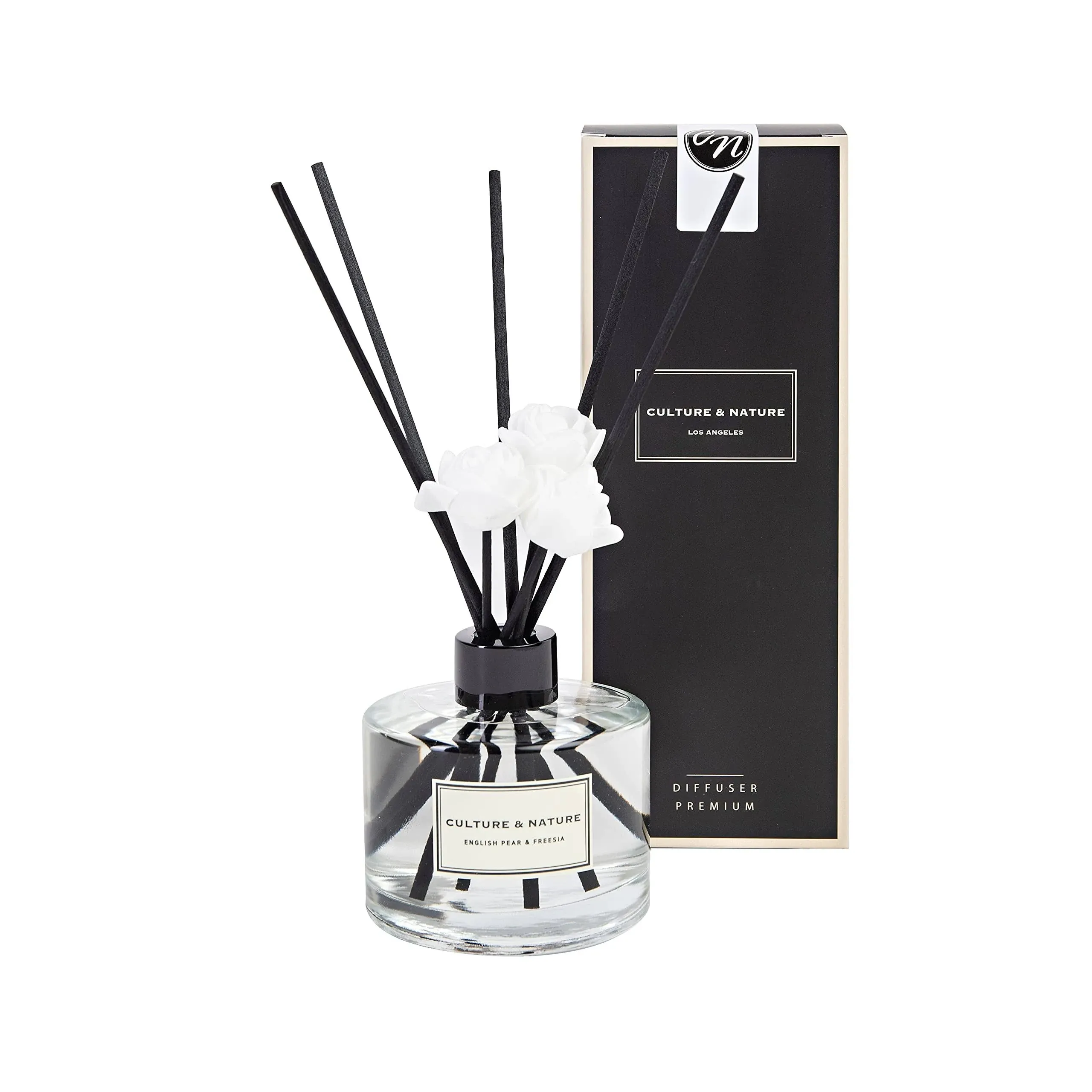 Reed Diffuser 6.7 Oz (200Ml) English Pear &amp; Freesia Scented Reed Diffuser Set