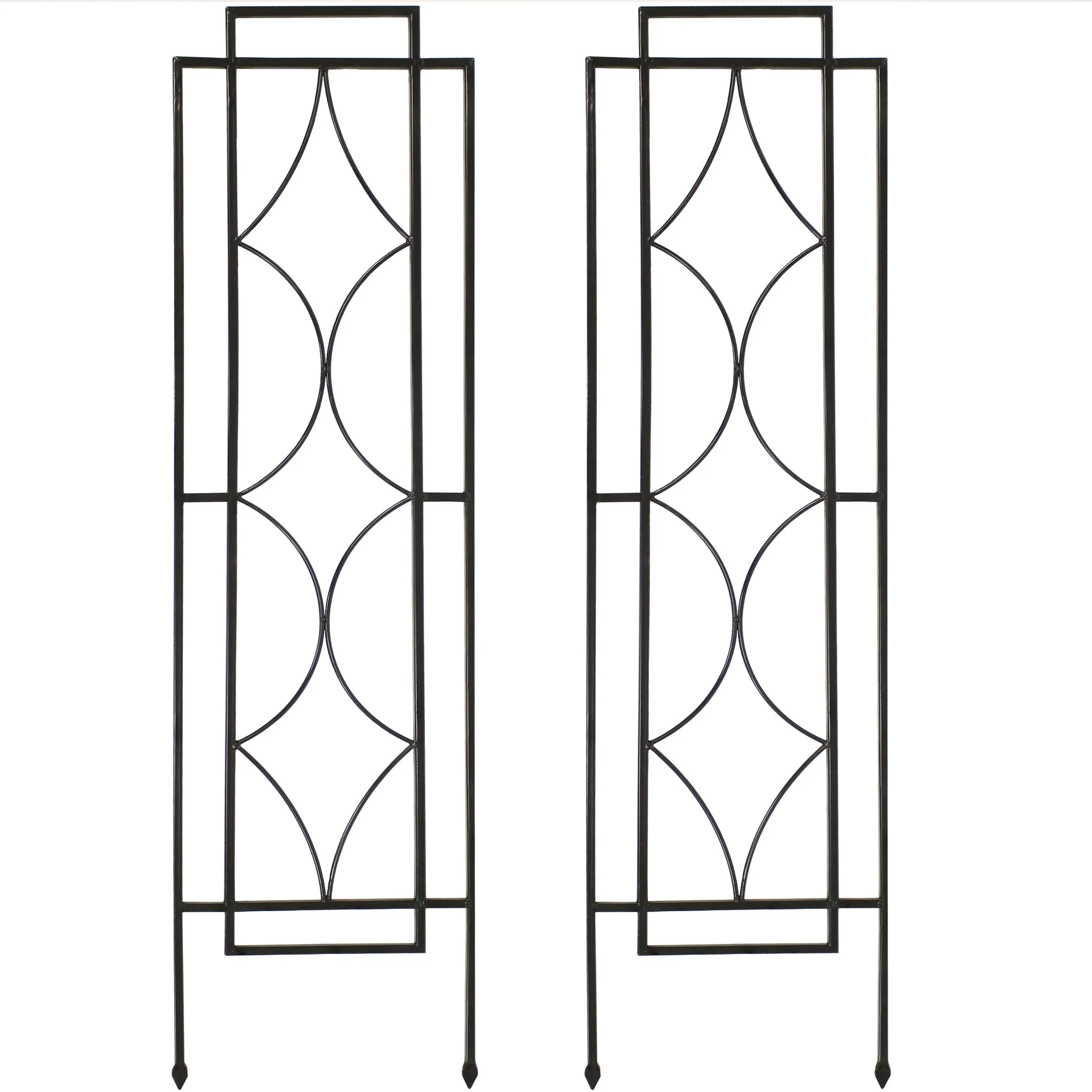 Sunnydaze Decor 12-in W x 48.25-in H Black Steel Garden Trellis (2-Pack) Lowes.com