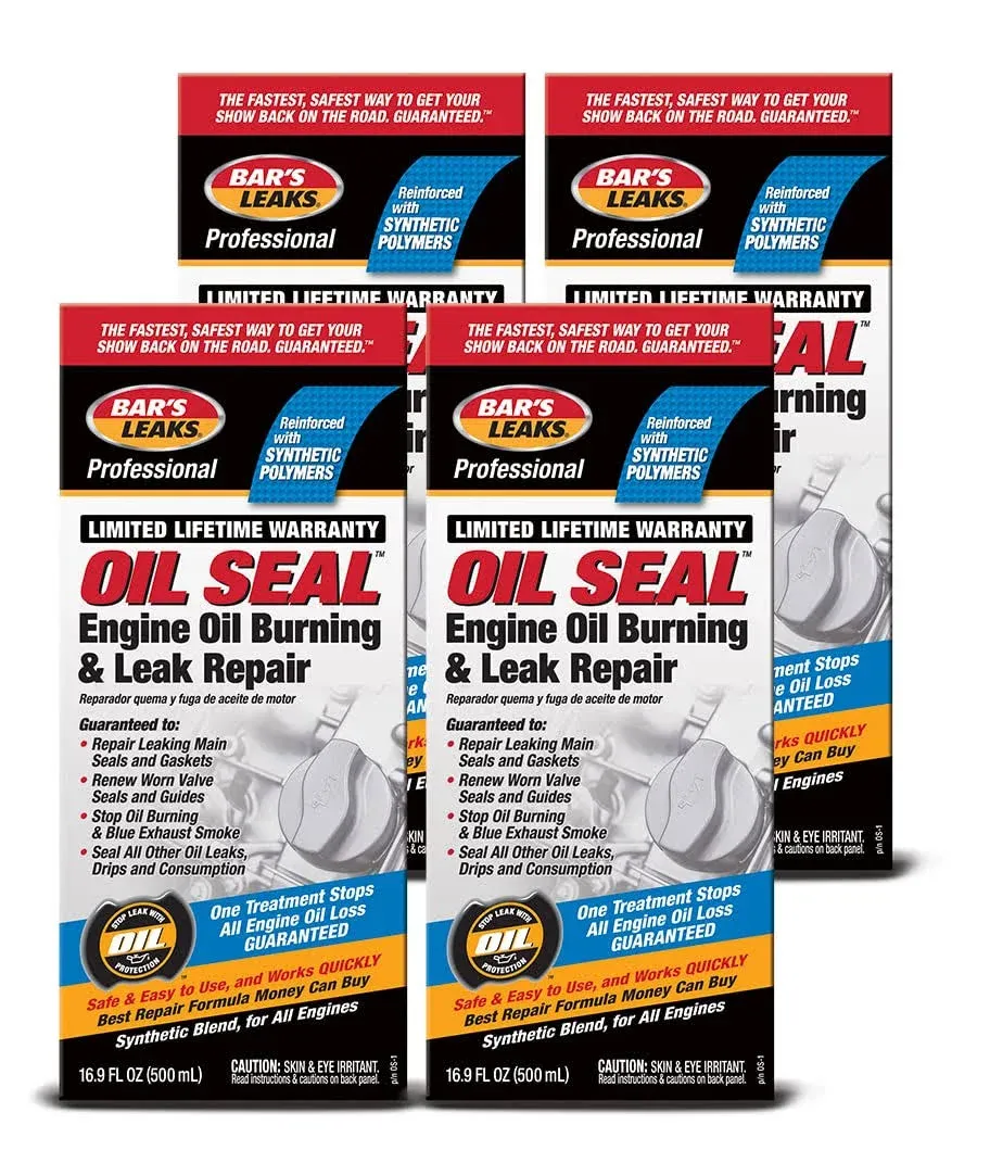 Bar's Leaks Oil Seal Engine Oil Burning and Leak Repair, (Pack of 4)