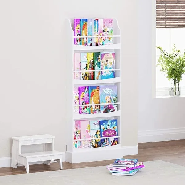 UTEX Kids Bookshelf,Children's Bookcases and Storage, Kids Bookcase Rack Wall for Bedroom,Study Living Room,White