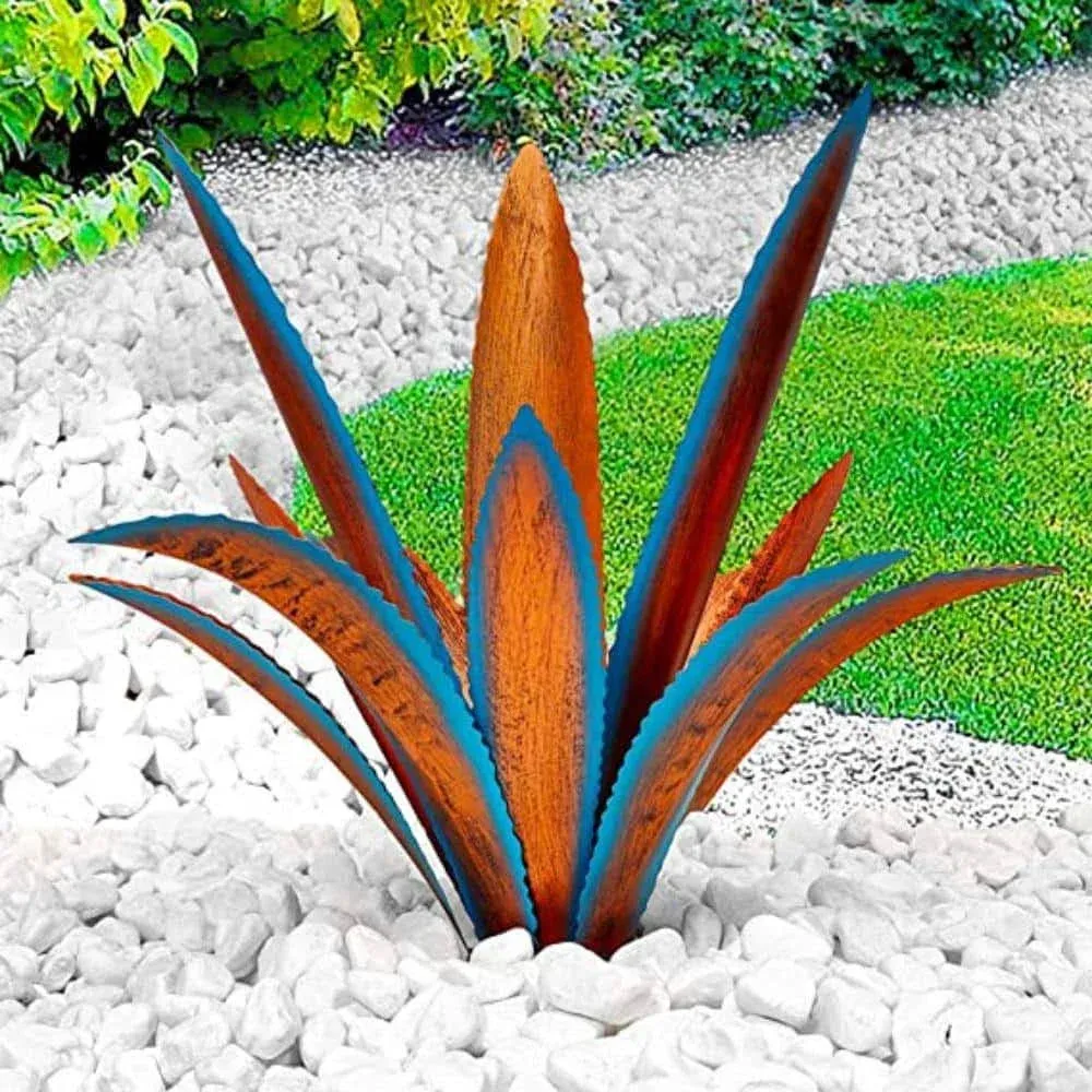 Cubilan Metal Agave Yard Art, Tequila Rustic Garden Sculpture Statue, Metal Agave ...