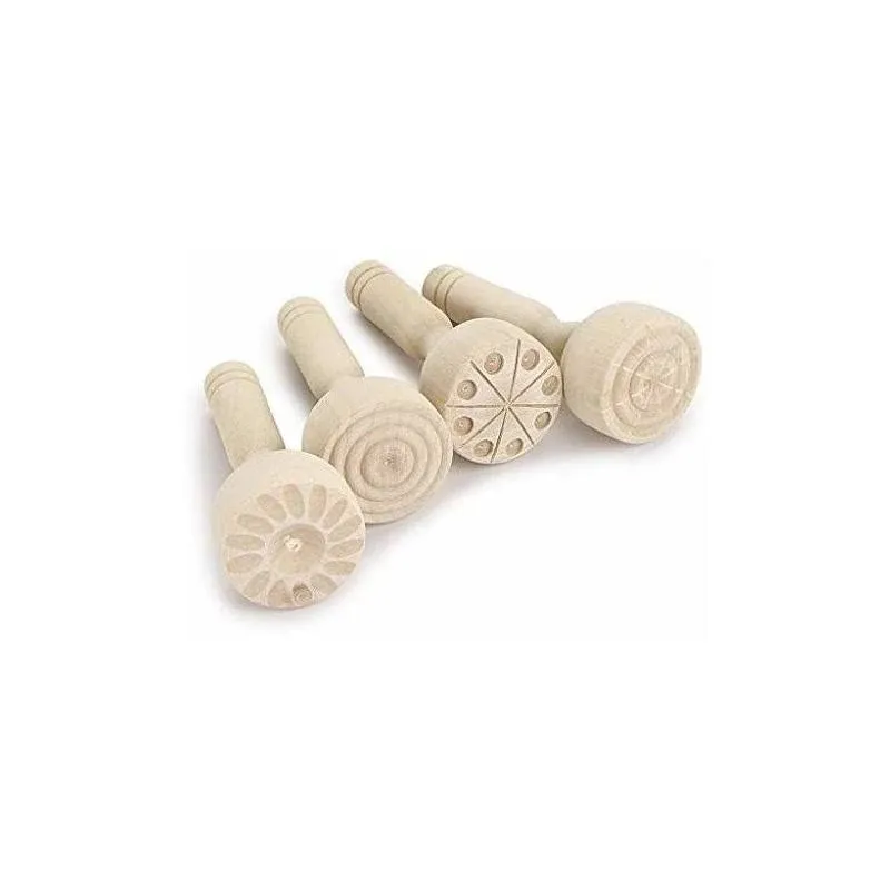 OwnMy Wooden Clay Stamp Set, Wooden Playdough Stamps, Wooden Handle Pottery Tools ...