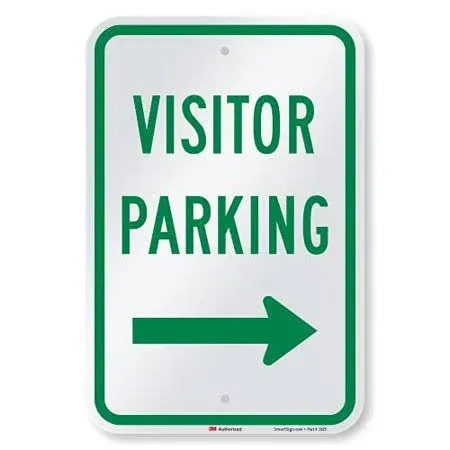 SmartSign - K-1921-EG-12x18-D2 Visitor Parking Sign with Right Arrow | 12 inch x ...