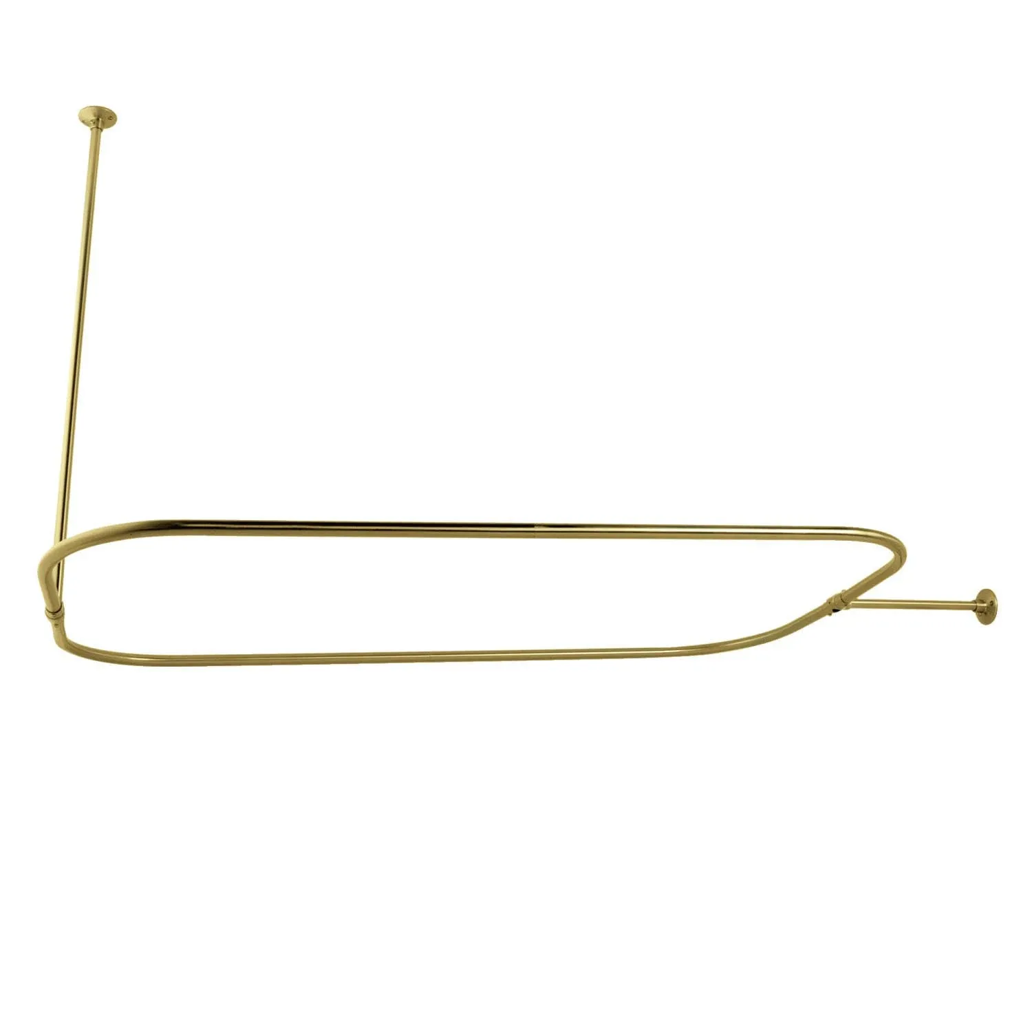 Kingston Brass CC3157 Rectangular Shower Curtain Rod, Brushed Brass