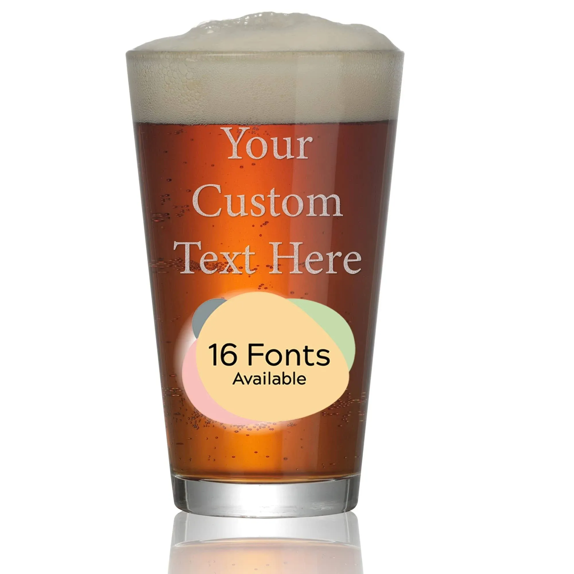 Personalized Pint Glass Engraved with Your Custom Text - Custom Beer Glass, Birthday Gift, Groomsmen, Retirement