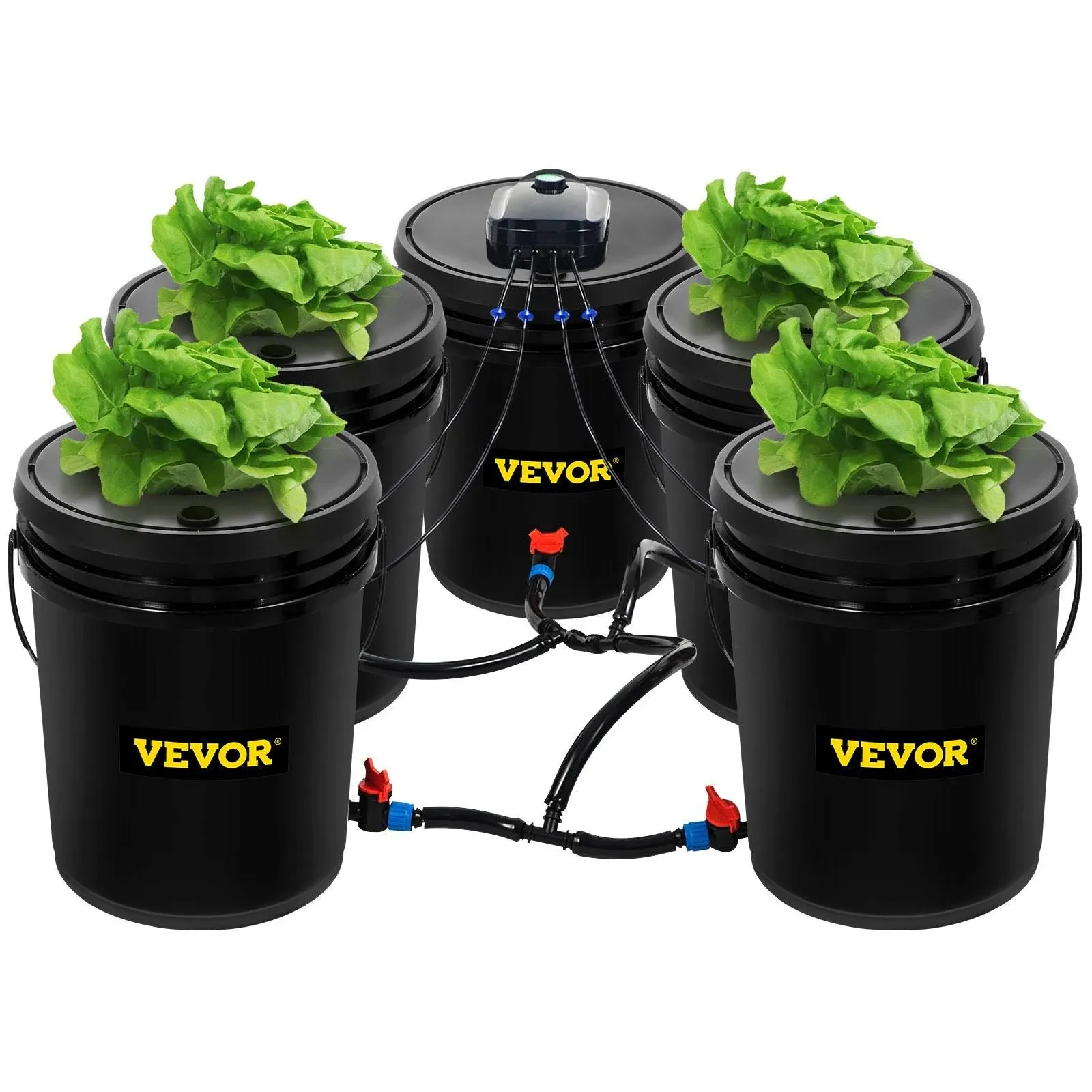 VEVOR Hydroponics Deep Water Culture DWC Hydroponic System 5 Gal 5 Buckets SSSPXTYX5110VUJGVV1