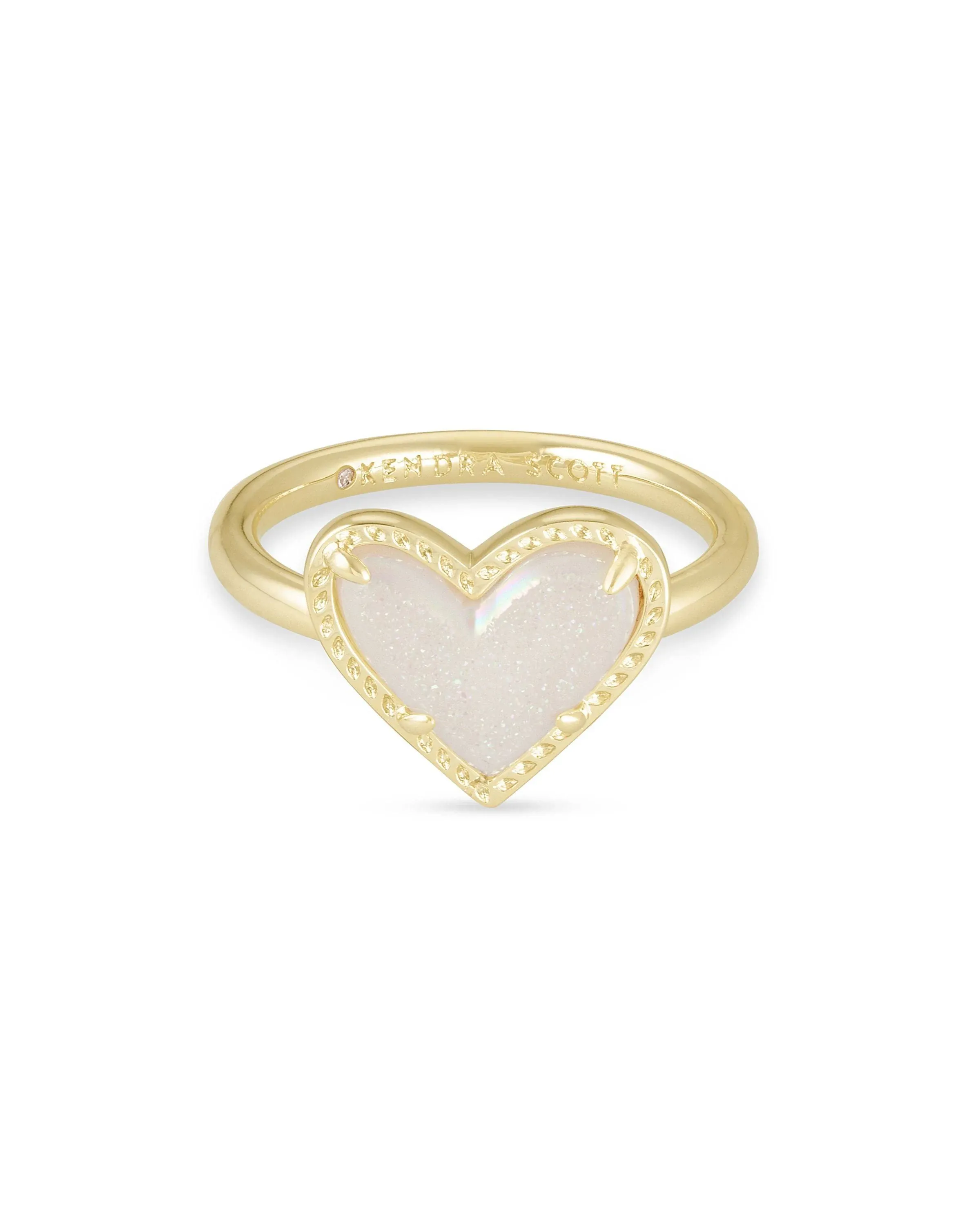 Kendra SCOTT Ari Heart Band Ring Drusy