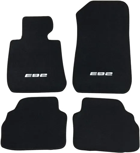 07-13 E92 Logo 3-Series Coupe Floor Mats Front Rear Nylon Carpet 4PC FOR: (BMW)