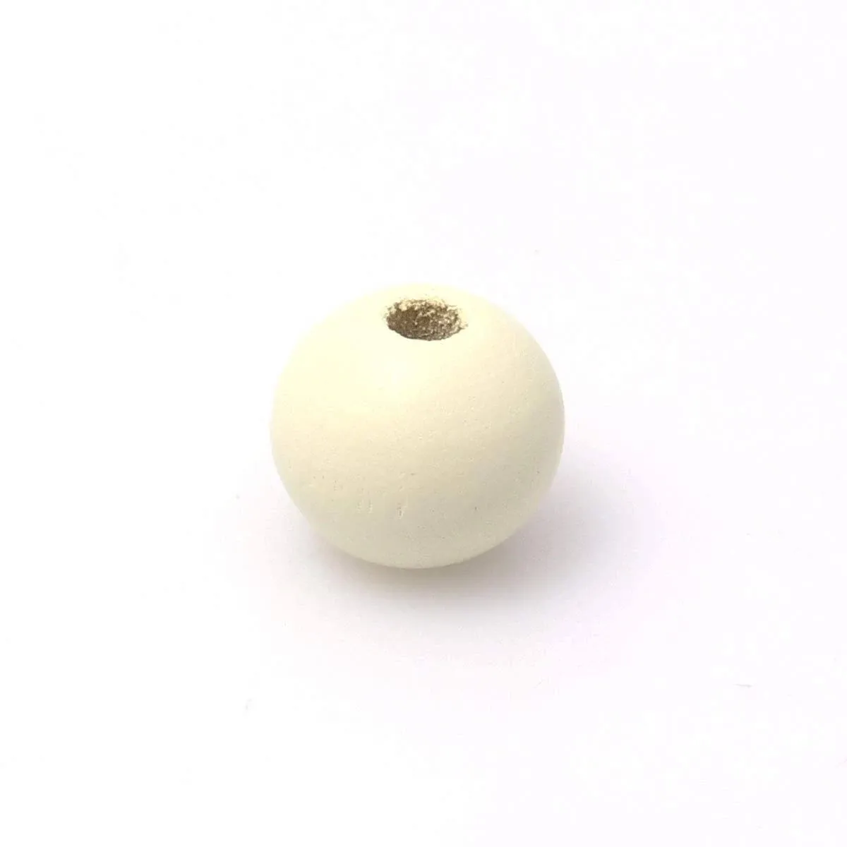 100 Cream Round Wood Beads Bulk 16mm with 4.2mm Hole