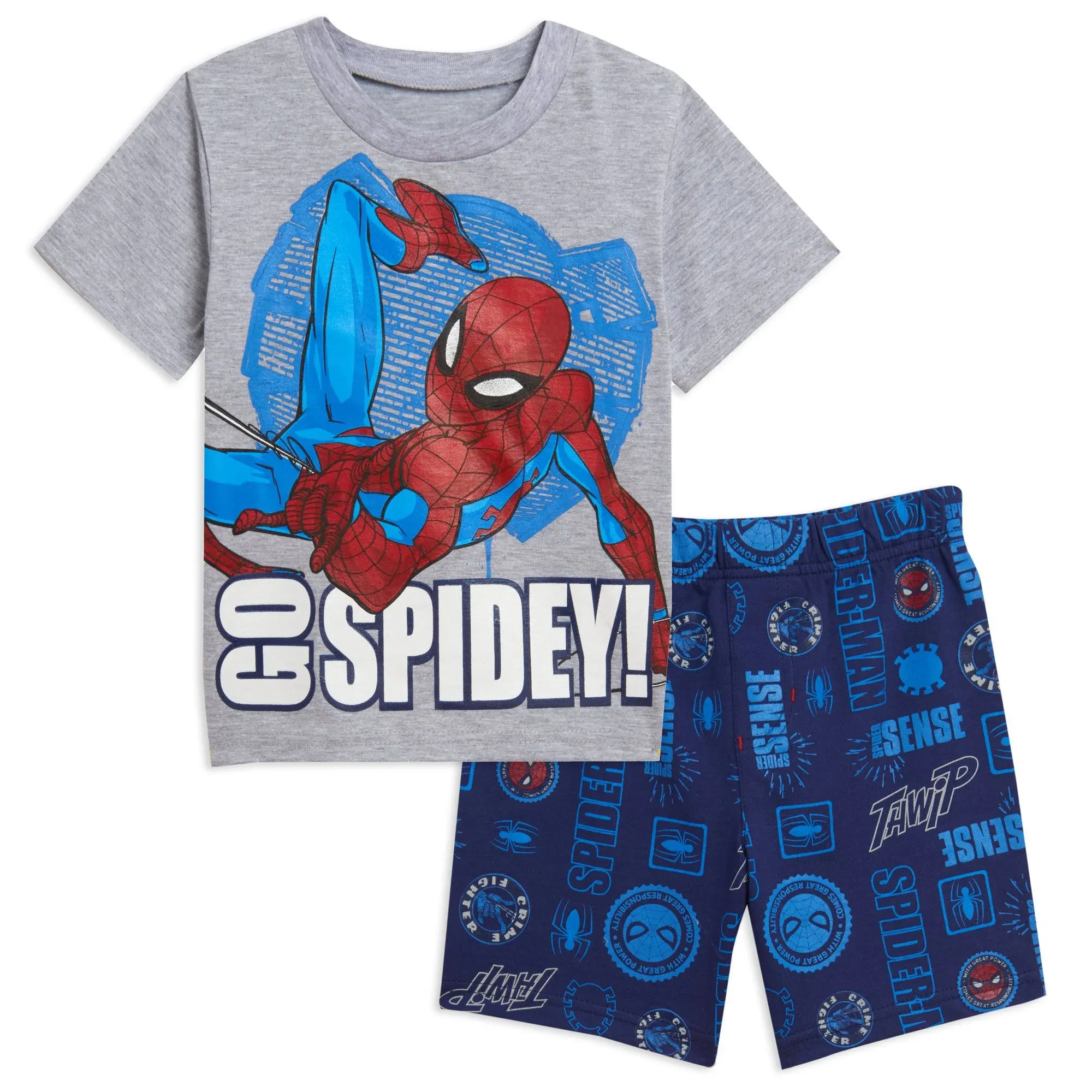 Marvel Avengers Spiderman T-Shirt and French Terry Shorts Set