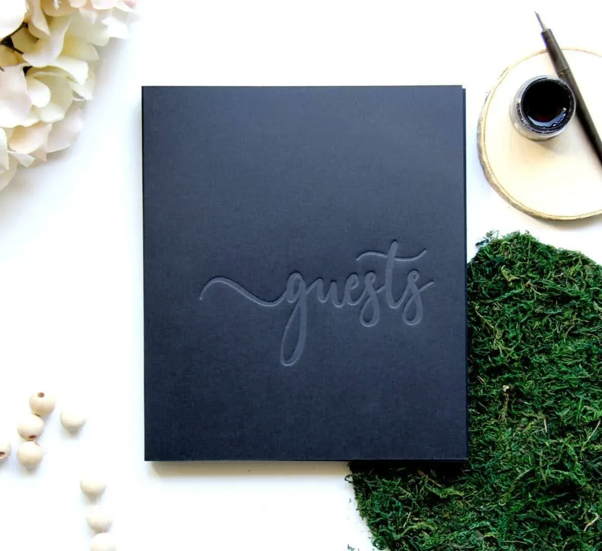 Modern Notebooks Wedding Guest Book Alternative, Guest Book Polaroid, 130 Black ...