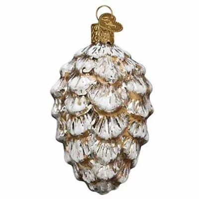 Old World Christmas 51017 Glass Blown Vintage Ponderosa Pine Cone Ornament