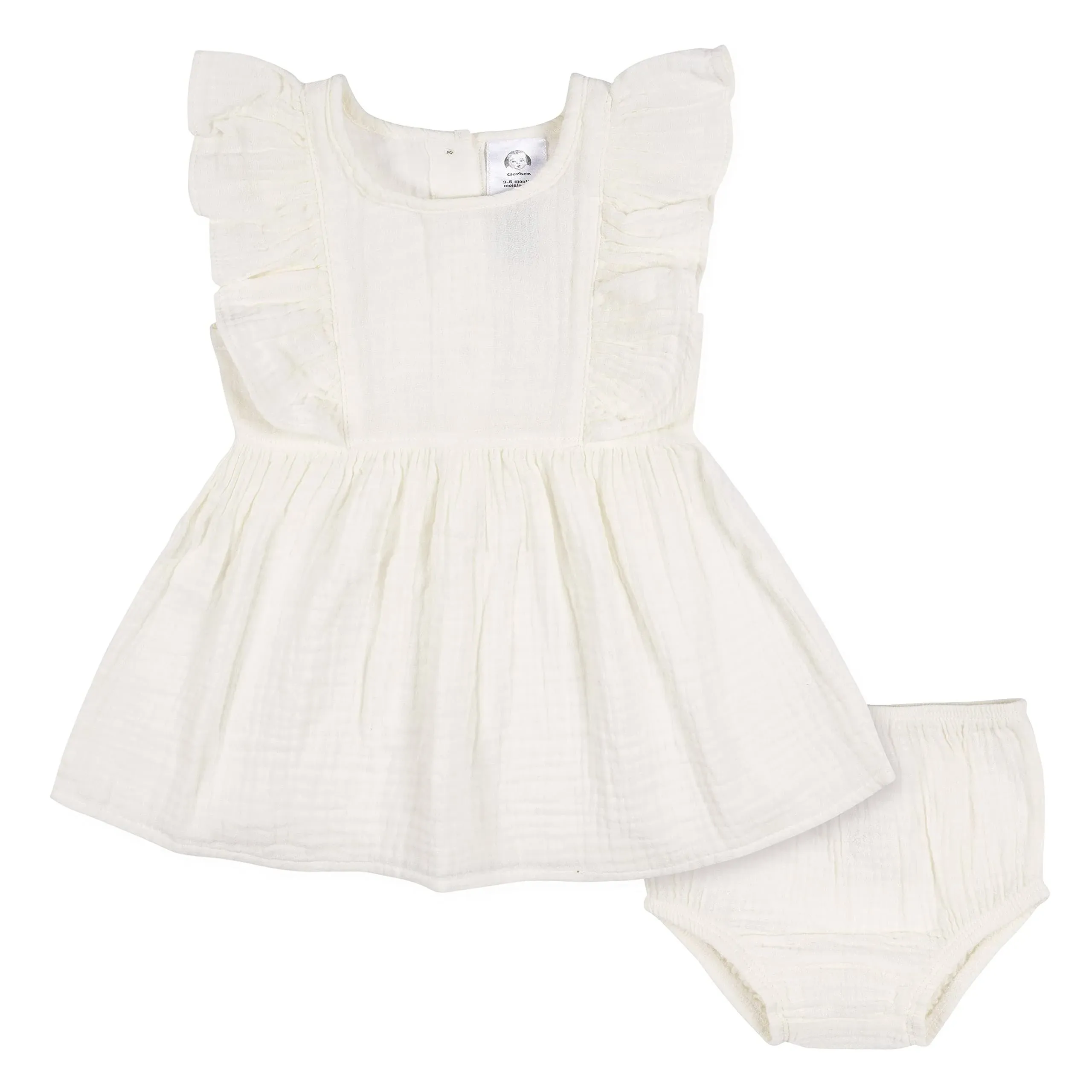 Gerber Baby Girls' 2 Piece Dress and Diaper Cover Set