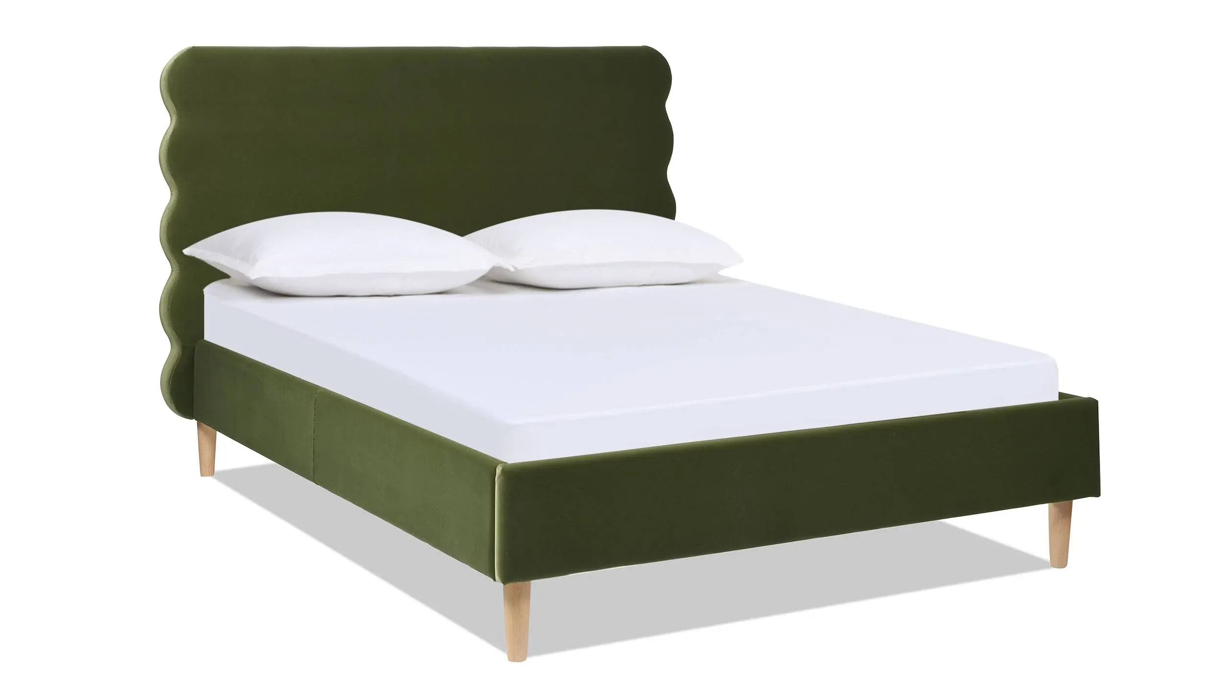 Stockholm Modern Wavy Headboard Platform Bed