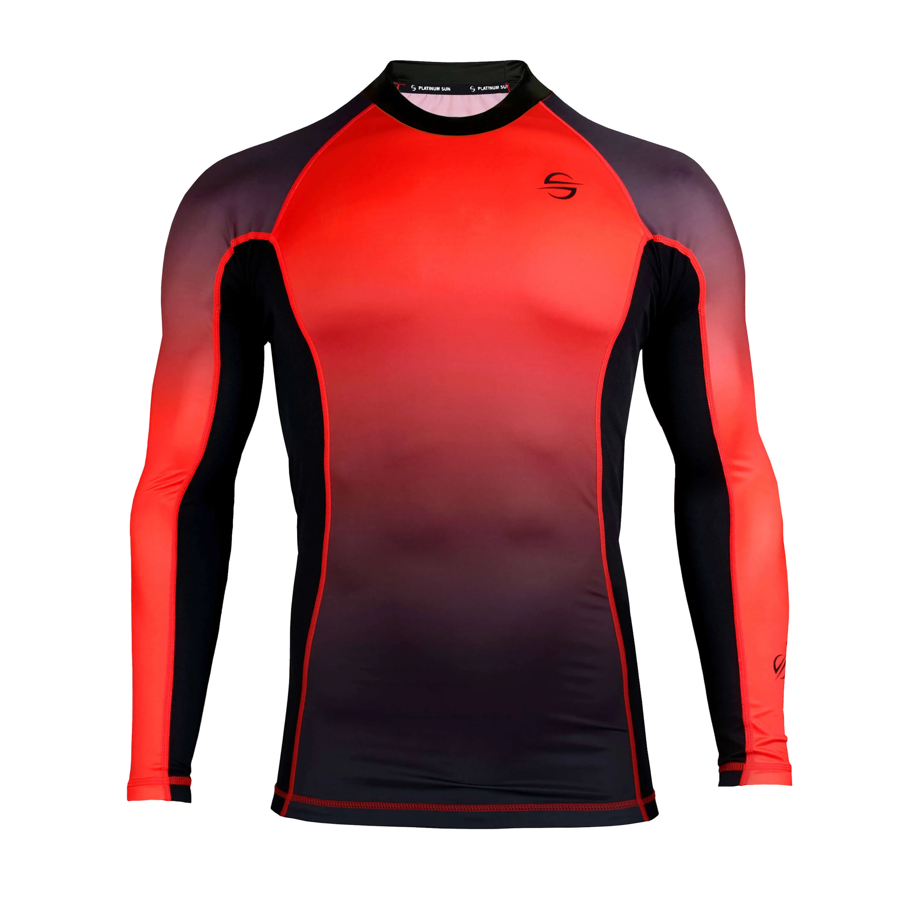 Long Sleeve Rash Guard for Men UPF 50+ | Gradient - Red