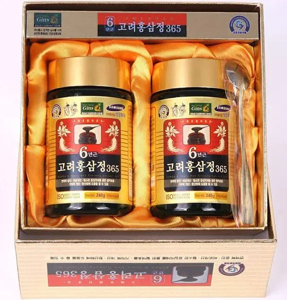 HongSamJeong, Korean 6years Root Red Ginseng Gold Extract, Saponin, Panax, 8.5 Ounce (Pack of 2)