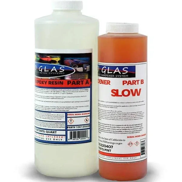 Epoxy Laminating Resin 2:1- 1.5 Quart Kit- Slow Speed- For Fiberglass and Carbon