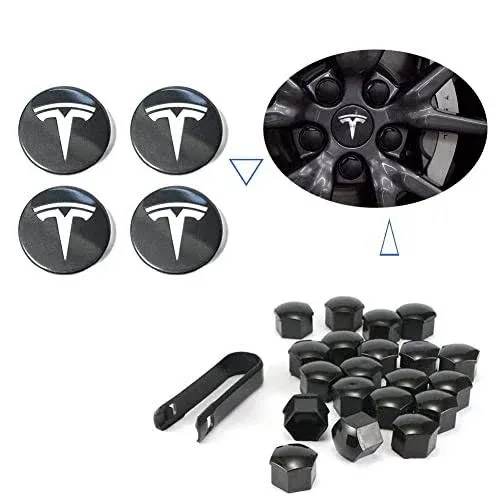 Model 3 Aero Wheel Cap Kit Compatible with Tesla Model Y, 3, S, X 2022 Hub Cap A