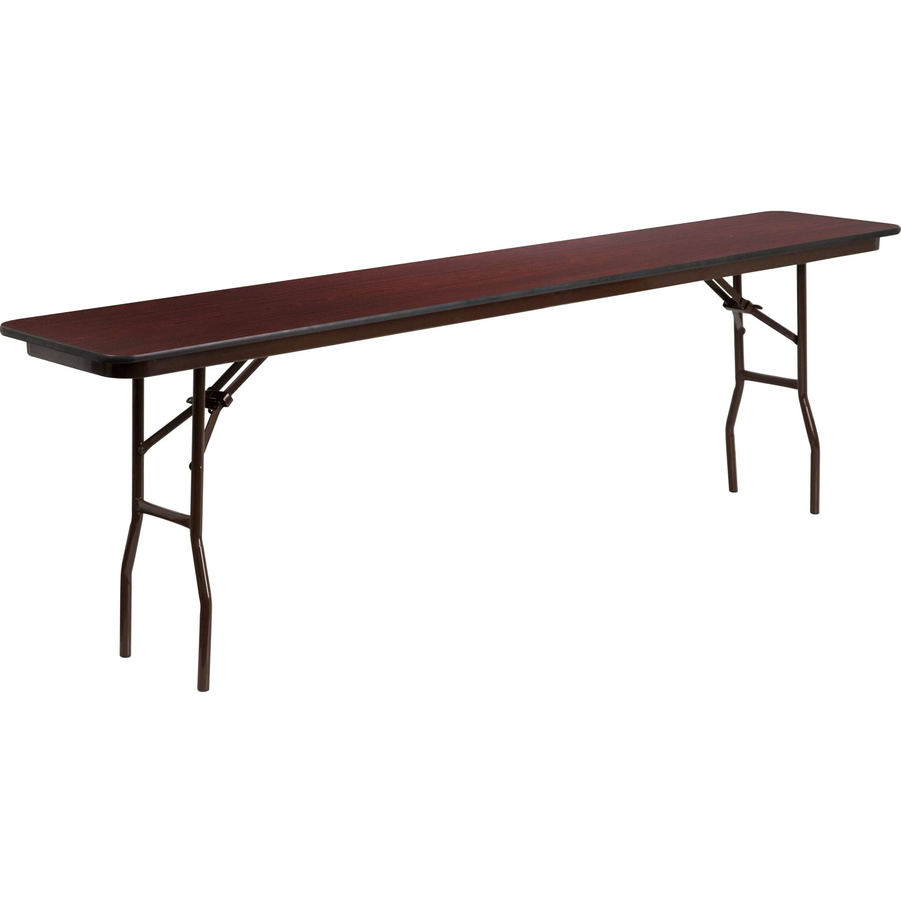 8-Foot Mahogany Melamine Laminate Folding Training Table