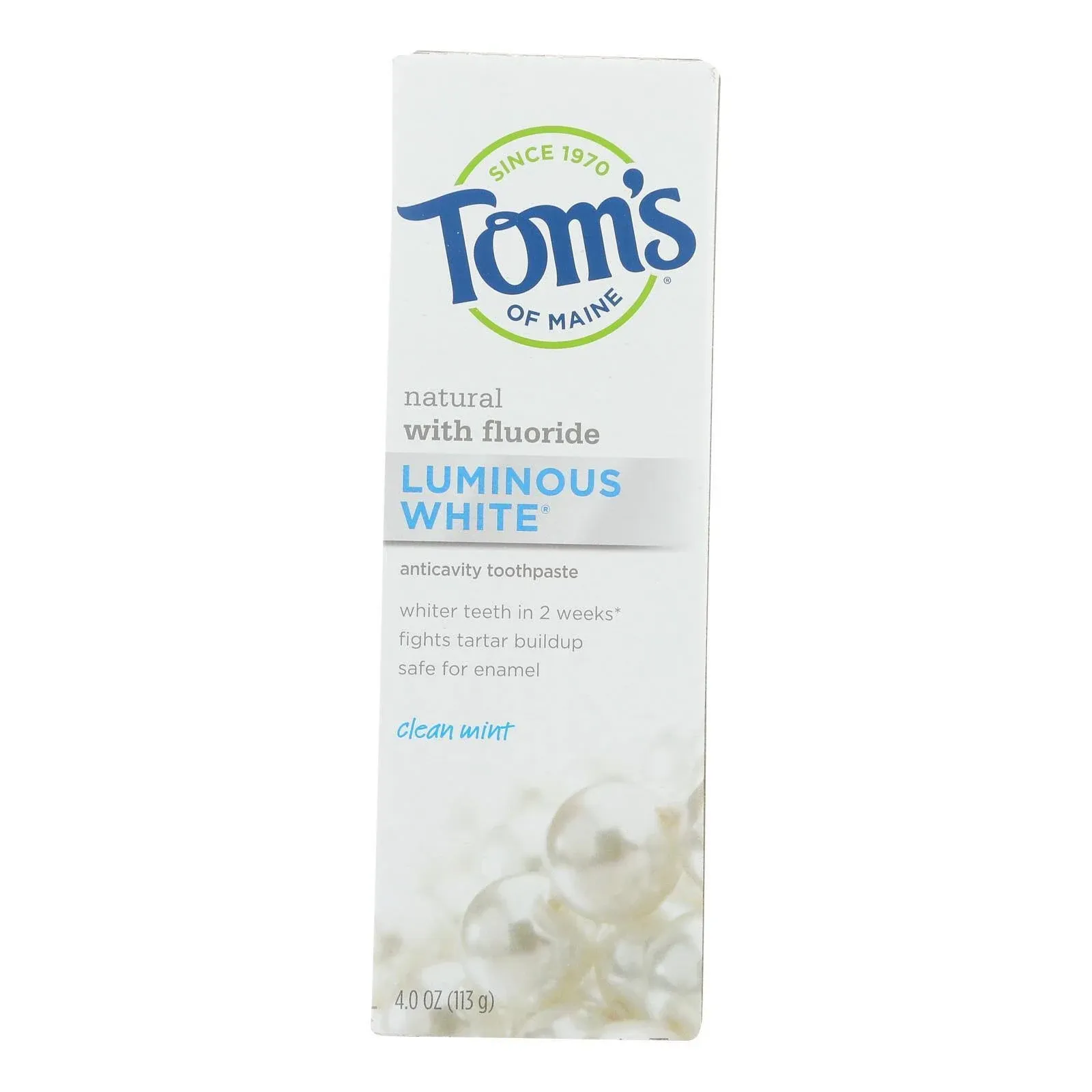 Tom's Toothpaste, Anticavity, Clean Mint, Luminous White - 4 oz