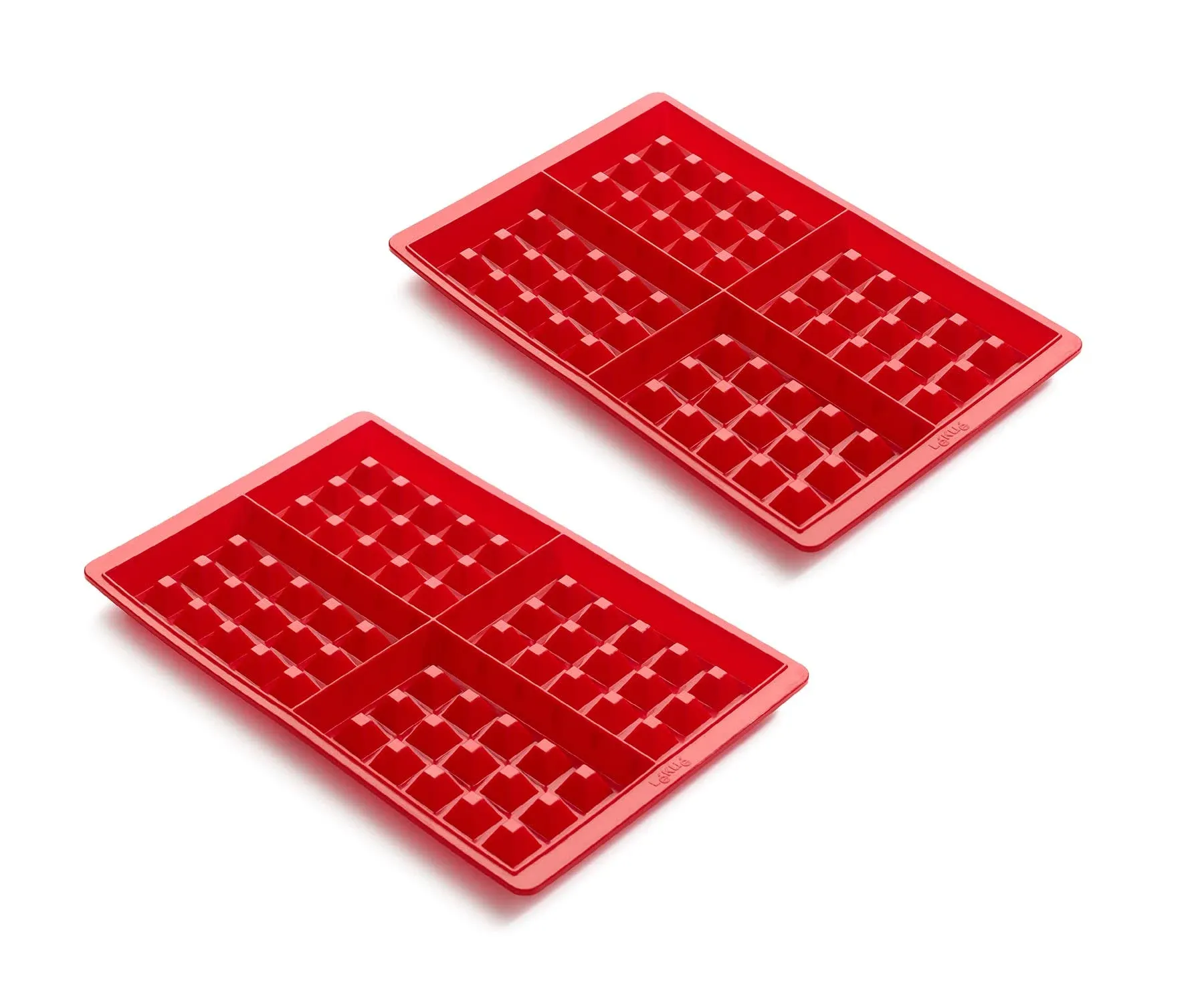 Lekue Silicone Waffle Mold, Model #, Red, Set of 2