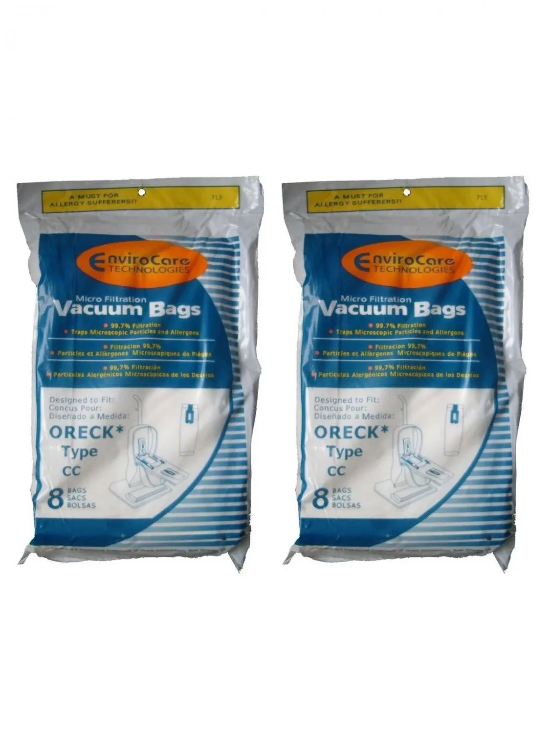 Oreck XL Vacuum Bags Type CC Part # Ccpk8dw *Fits All Oreck XL Upright Vacuums by Oreck by EnviroCare