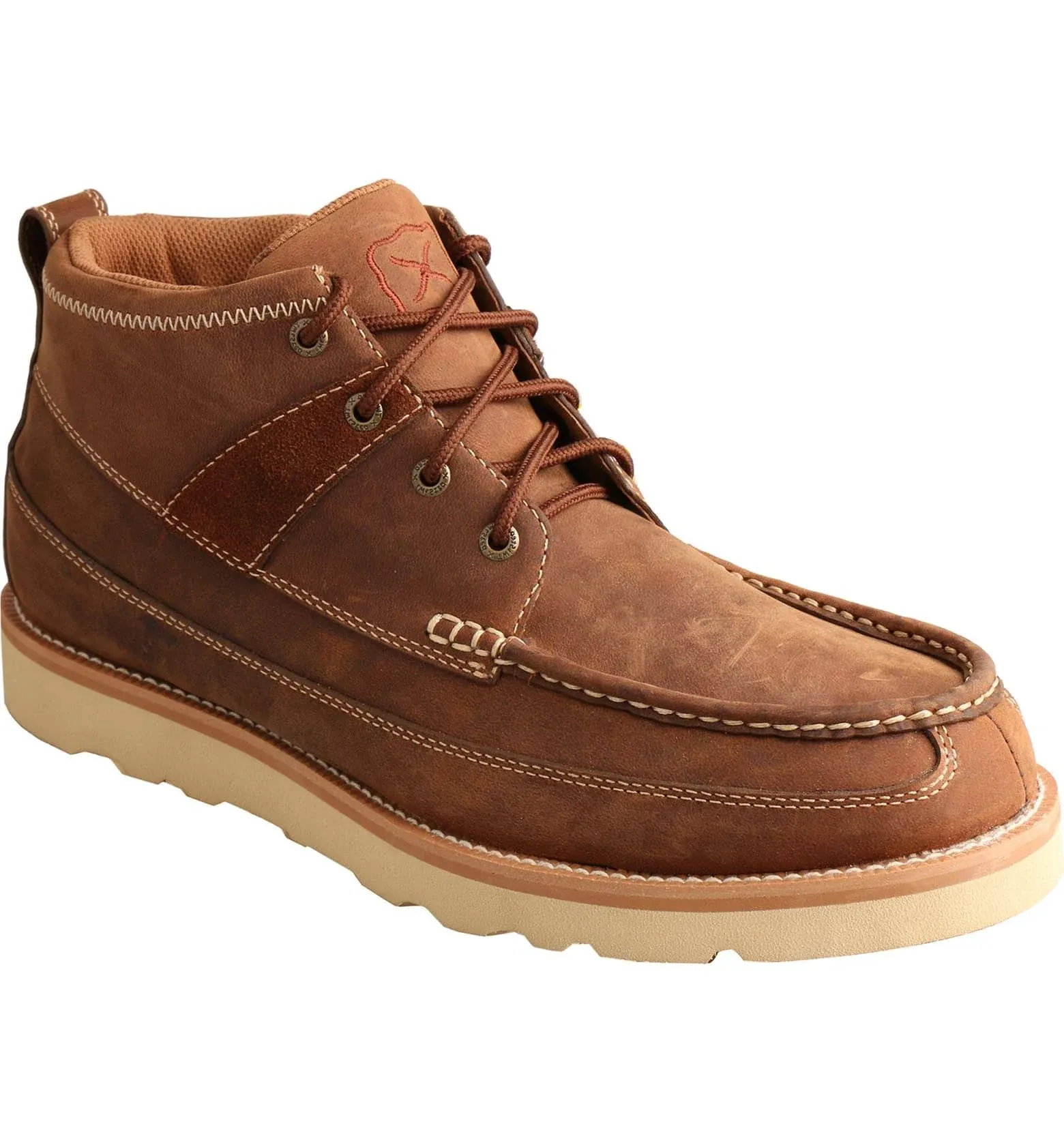 "Twisted X Men's Oiled Saddle Brown Lace Up Wedge Casual Boots"