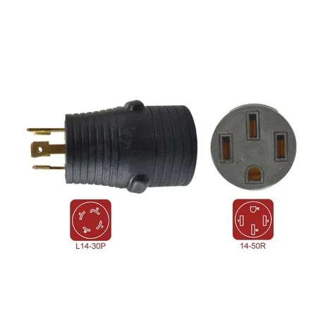 30 Amp Male NEMA L14-30P to 50 Amp Female NEMA 14-50R Adapter Plug for RV