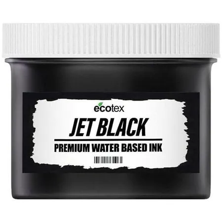 Jet Black Water Based Ink for Screen Printing Non Phthalate Formula for Fabric Textiles Quart - 32 oz.