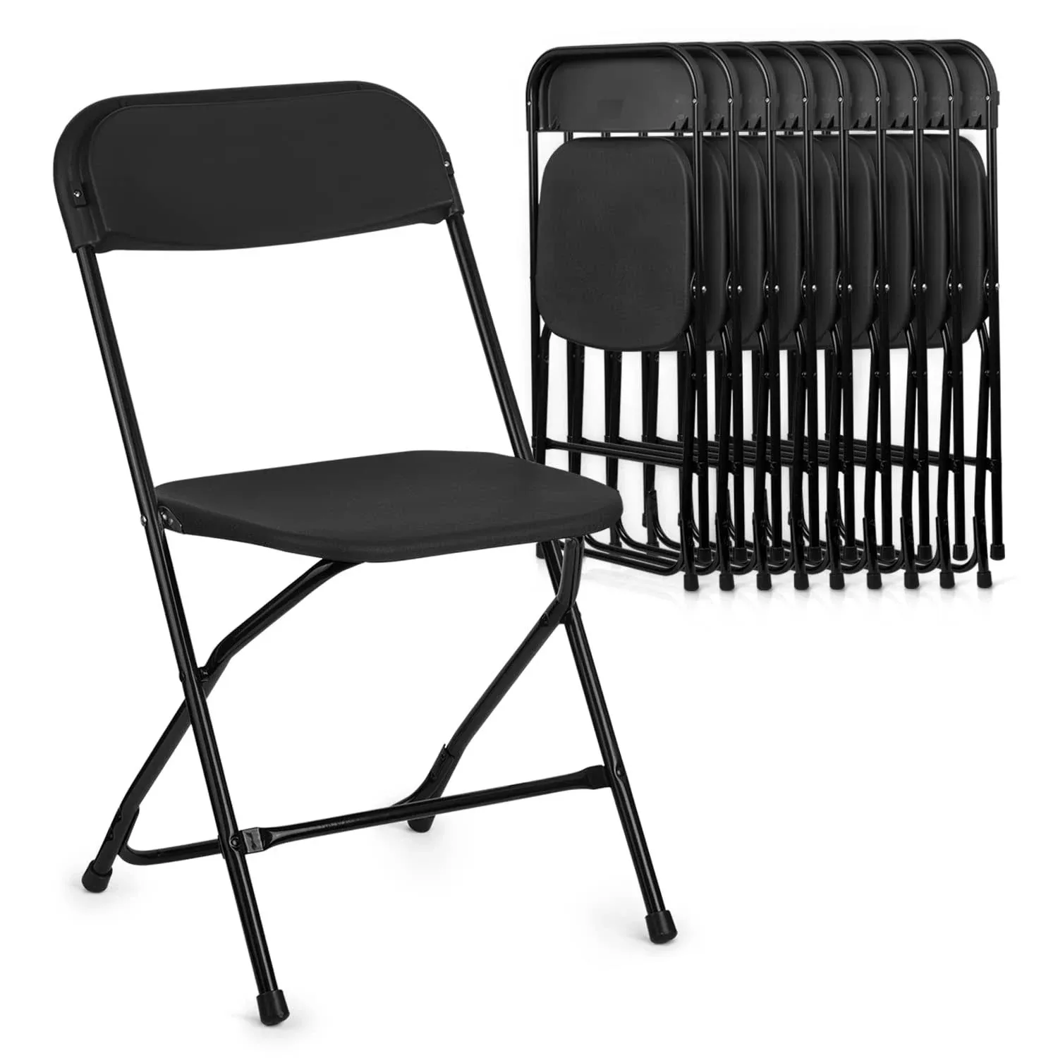 Black [10 PACK FOLDING CHAIR SET] Portable Outdoor Wedding Commercial Event Seat  | eBay