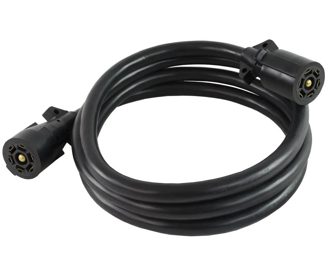 Conntek 10110-096M7 Double-End 7 Way Plug Inline Trailer Cord (Black, 8-Feet)