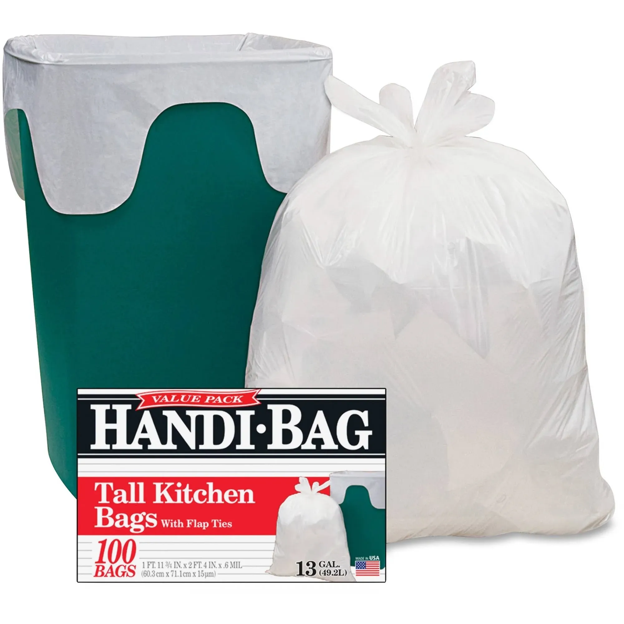 Handi-Bag Super Value Pack, 13 gal, 100 ct, White