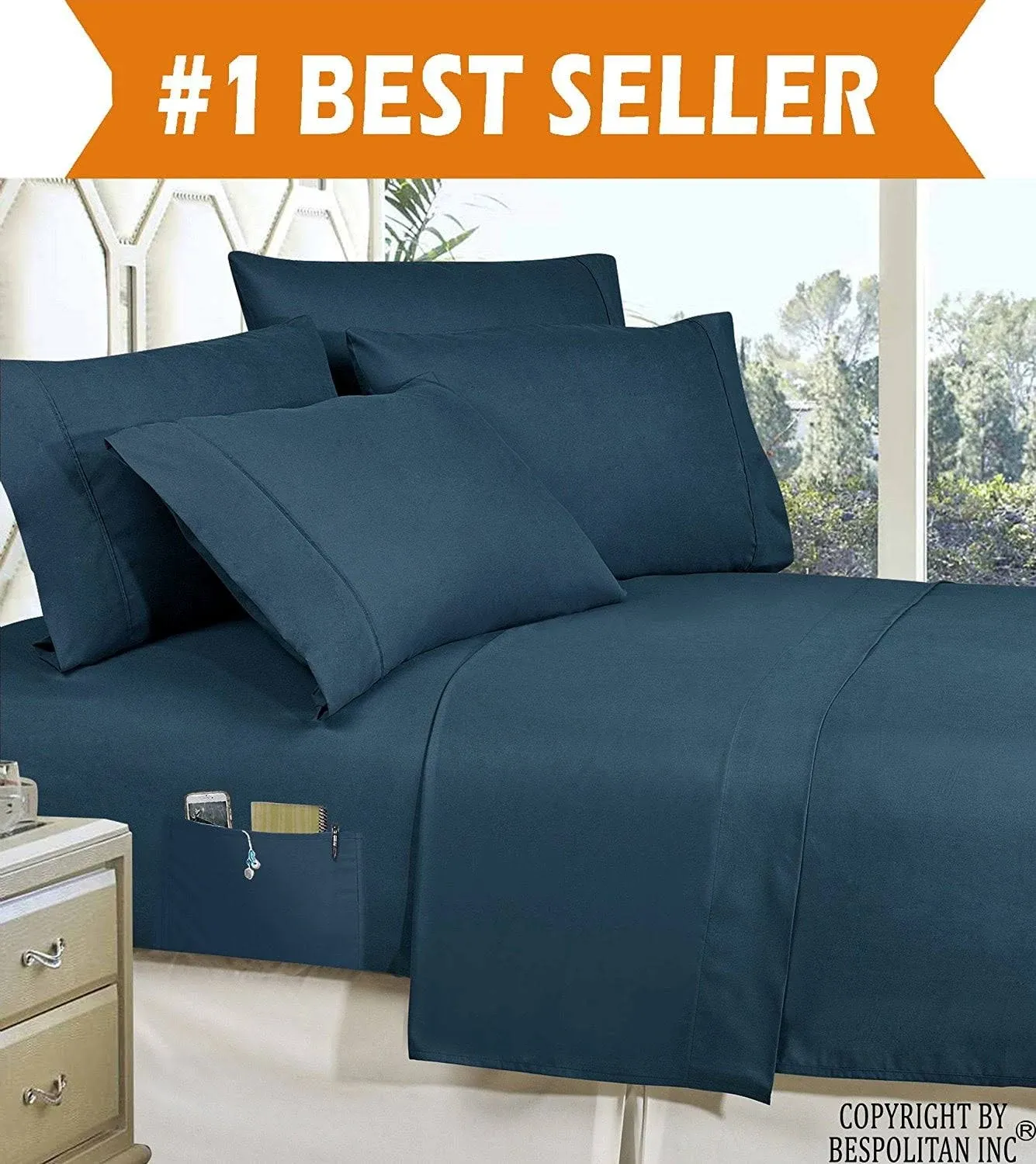 Elegant Comfort 4-Piece Queen- Smart Sheet Set! Luxury Soft 1500 Thread Count