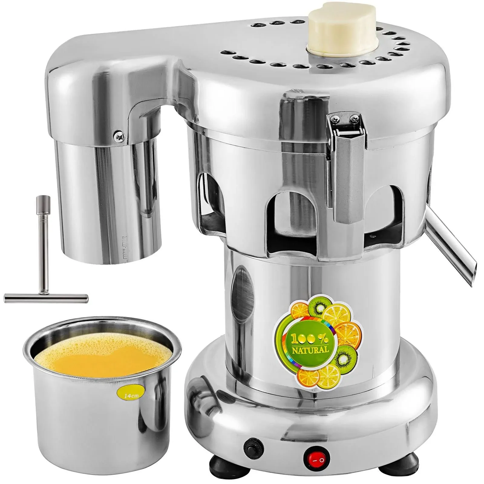 VBENLEM Commercial Juice Extractor Heavy Duty Juicer Aluminum Casting and Stainless Steel Constructed Centrifugal Juice Extractor Juicing Both Fruit