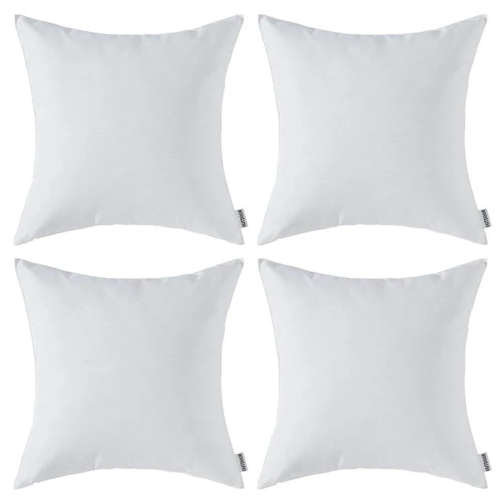 MIULEE Pale Green Decorative Outdoor Waterproof Square Garden Cushion Sham Throw Pillowcase Shell 2 Pack