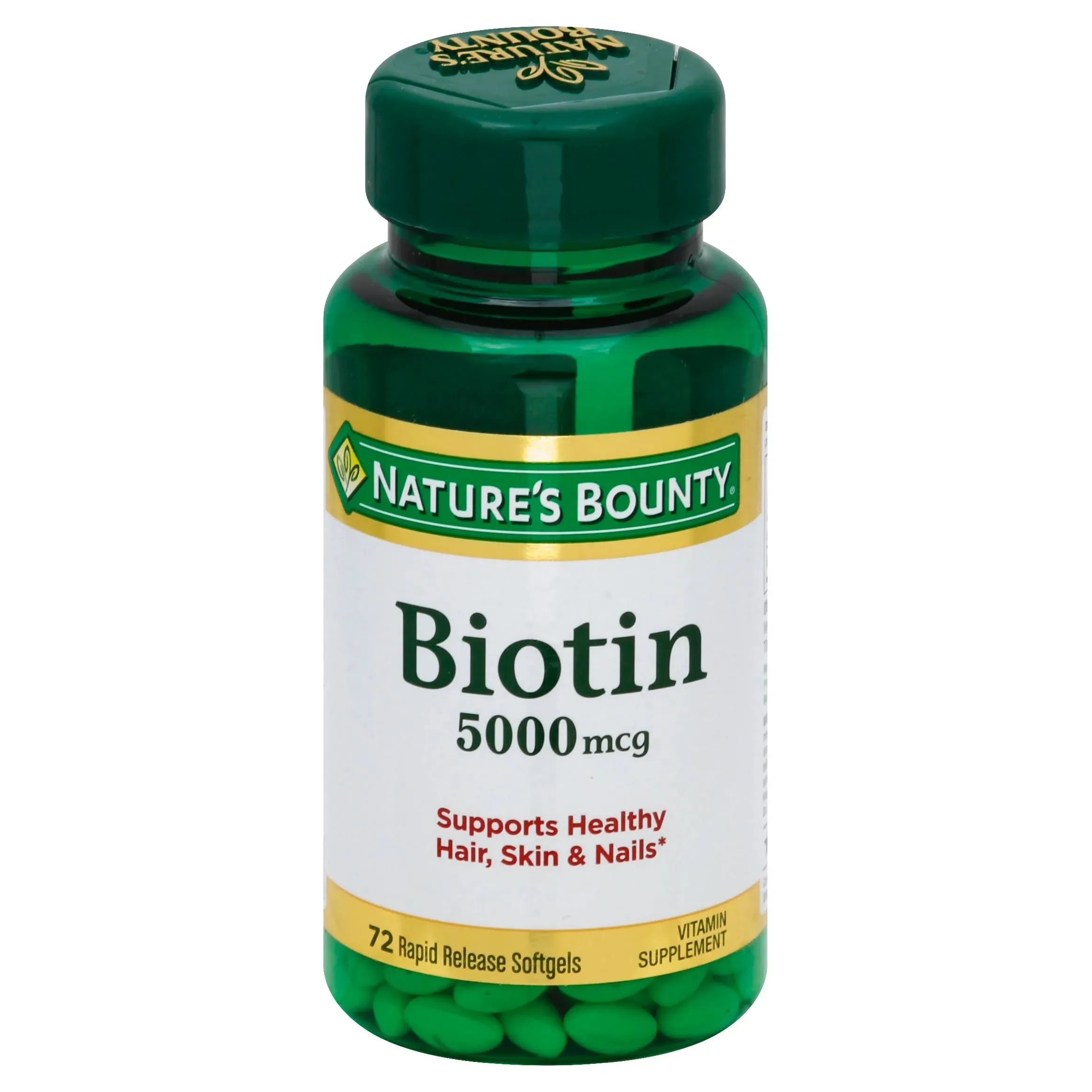 Nature's Bounty Biotin 5000 mcg Liquid Softgels 72 ea (Pack of 3)