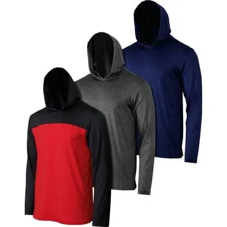 Real Essentials 3-Pack Mens Active Dry Fit Long Sleeve Pullover Hoodie (s-3xl ...