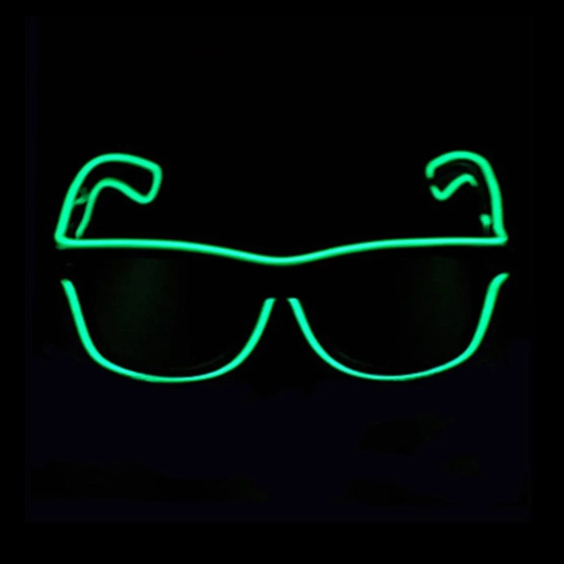 AquaT Light Up Flashing Neon Rave Glasses El Wire LED Sunglasses Glow DJ Costumes ...