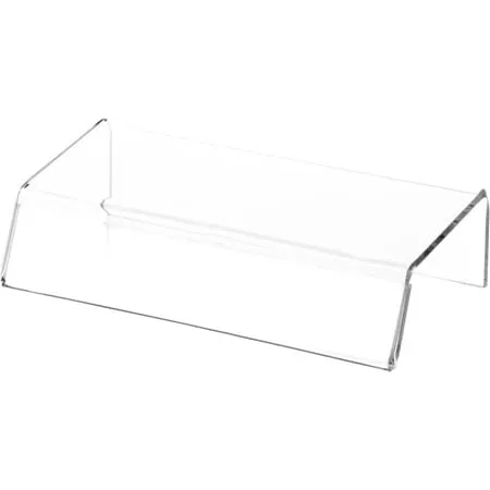 Plymor Clear Acrylic Sign-Holder Display Riser 1.25 H x 5 W x 2.75 D (1 x 5 sign) (2 Pack)