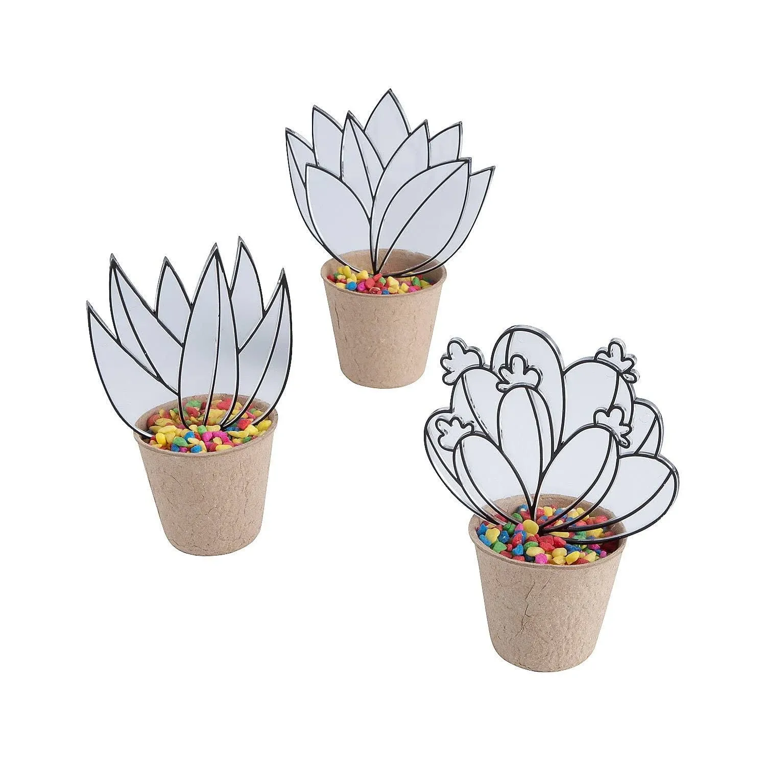 Fun Express Suncatcher Succulent Flowerpot Craft Kit – Makes 6